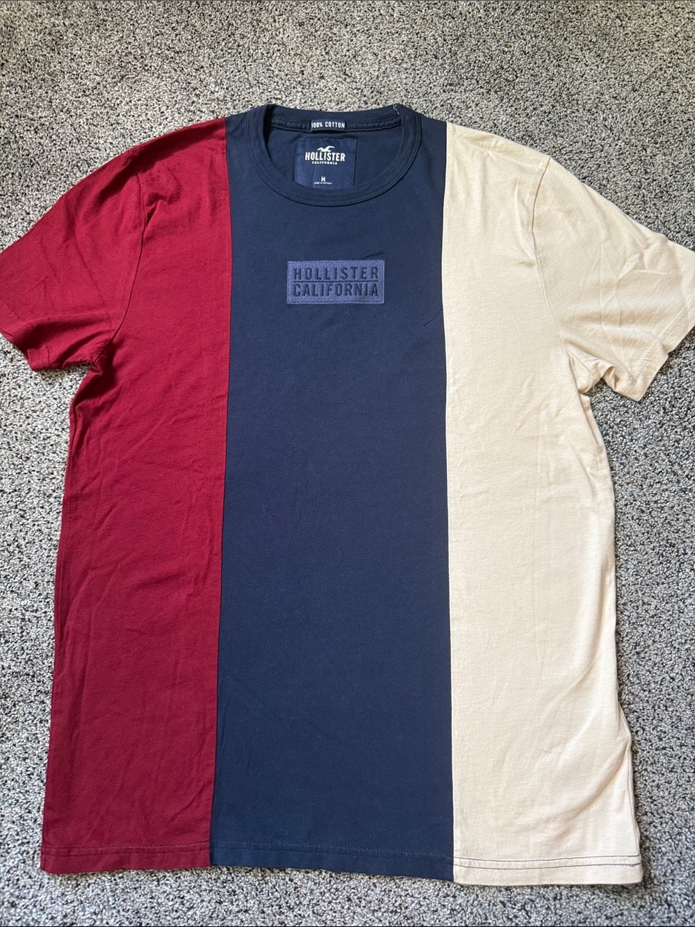 HOLLISTER Men's Color Blocked Logo Front Crew Neck T-Shirt Medium